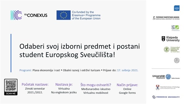 Ostvarite virtualnu mobilnost kroz EU-CONEXUS programe izbornih kolegija – prijave su u tijeku!